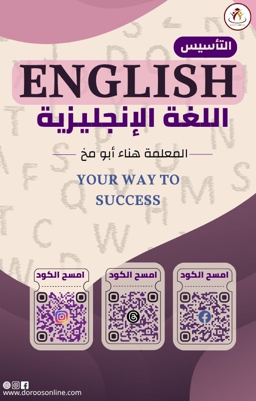 دوسية تأسيس اللغة الإنجليزية - المعلمة هناء أبو مخ